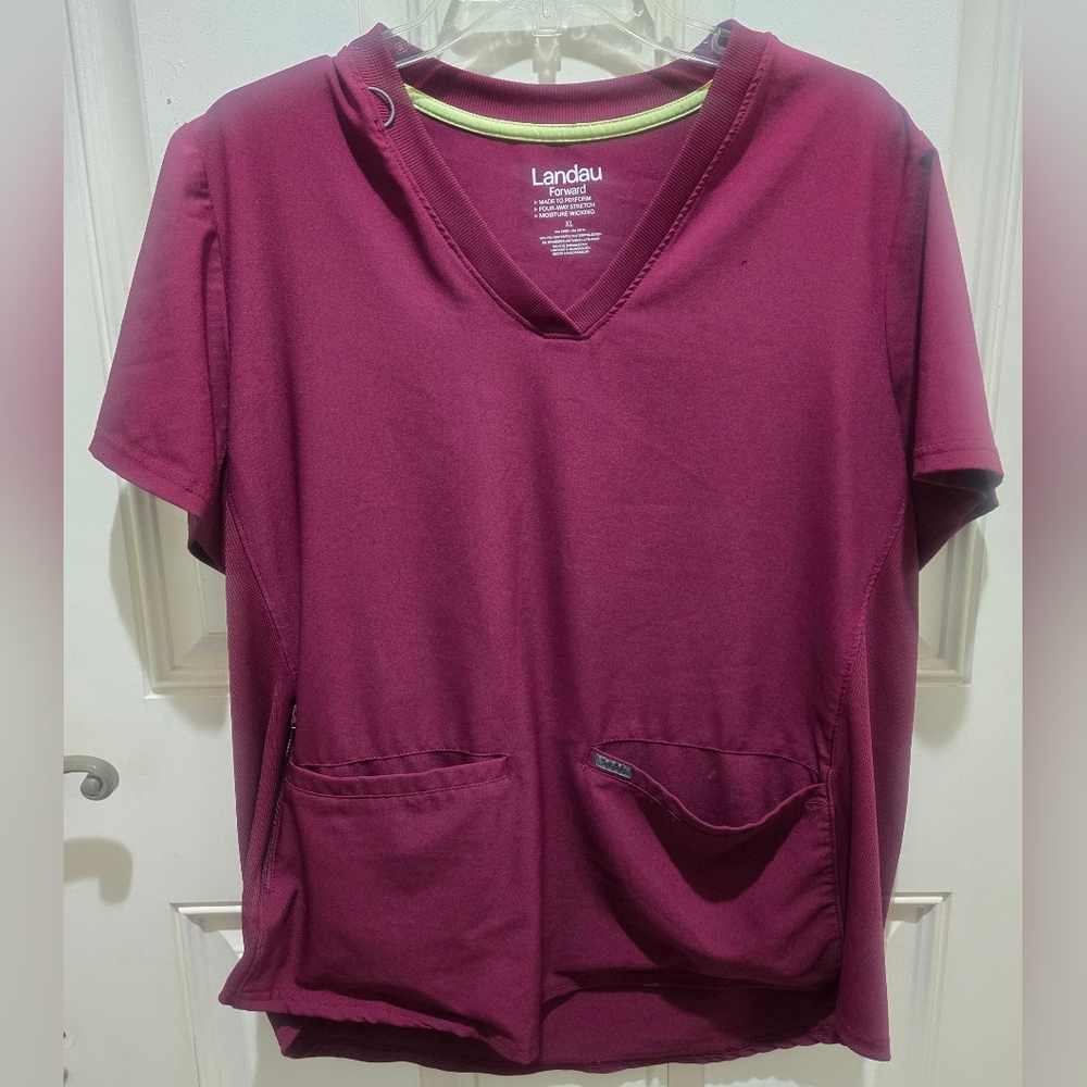 Landau Burgundy Scrub Top/Pants - L/XL